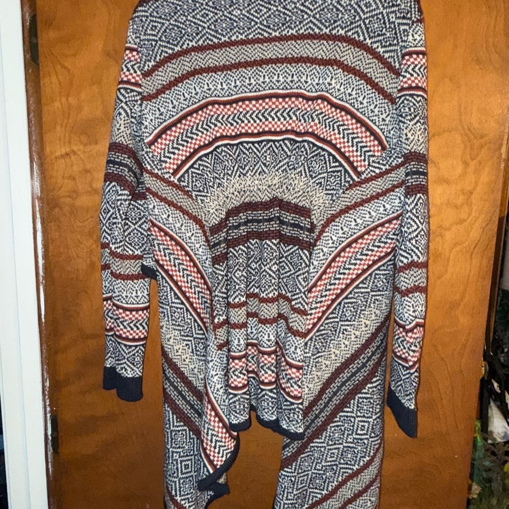 Geometric Patterned Open Front Cardigan - Picture 4 of 4